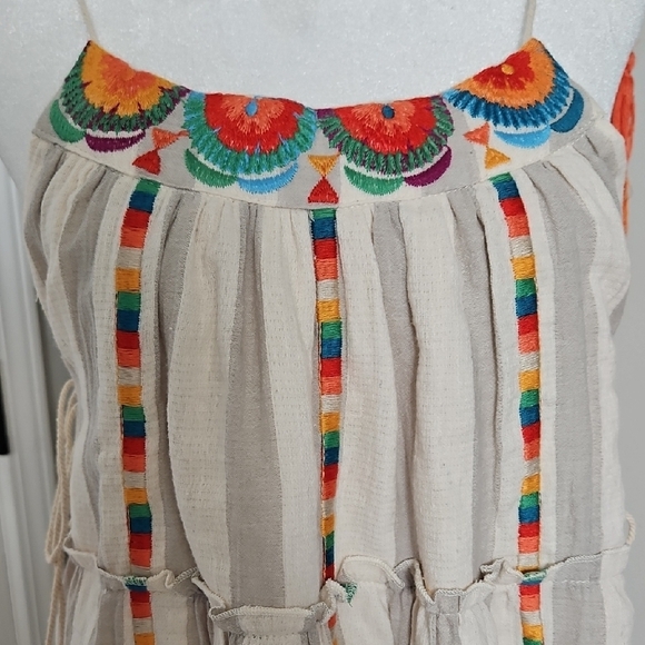 Altar'd State Women's Bohemian Embroidered Dress with Tassels M - Picture 3 of 12